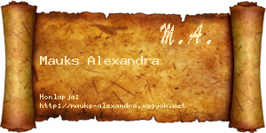 Mauks Alexandra névjegykártya